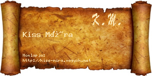 Kiss Míra névjegykártya